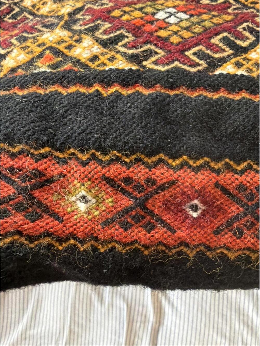 Vtg 20x15” Wool Ethnic Tribal Southwestern Cowboy Kilim Lumbar Throw Pillow Pair - Picture 6 of 7